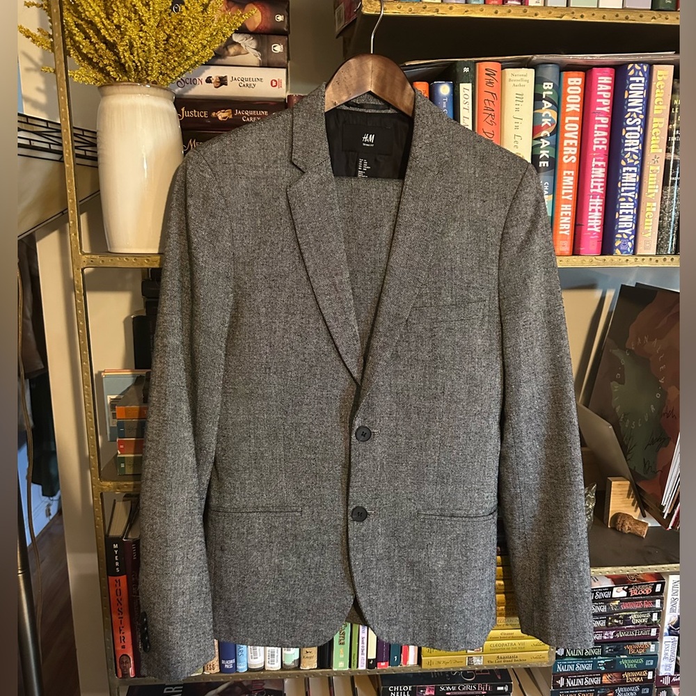 H&M skinny fit tweed suit